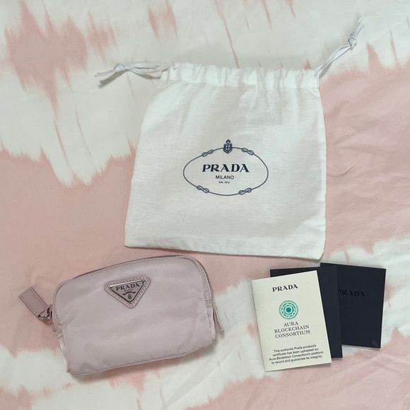 Prada Blush Mini Nylon Pouch with Dust Bag - Picture 1 of 11